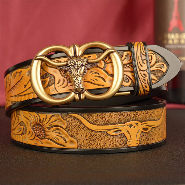 105cm Men's Fashion Vintage Luxury Genuine Leather Noble Strap Belt  -  GeraldBlack.com