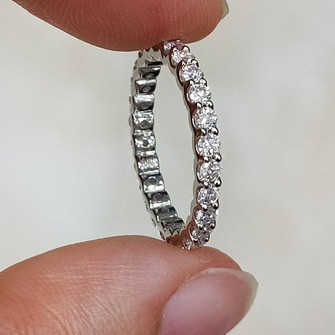 10k 14k 18k 2mm White VVS Round Moissanite Full Eternity Ring for Women  -  GeraldBlack.com