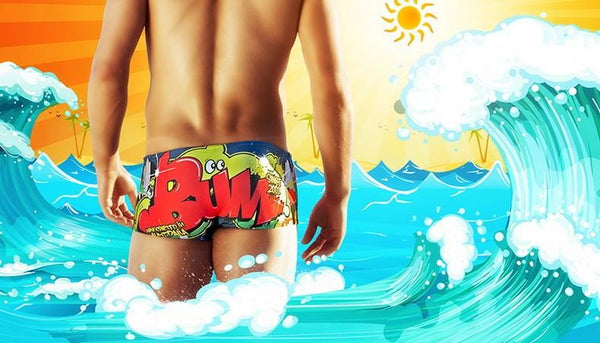12 Colors Printed Men's Briefs Trunks Swim Shorts for Swimming - SolaceConnect.com