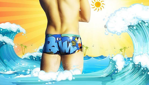 12 Colors Printed Men's Briefs Trunks Swim Shorts for Swimming - SolaceConnect.com