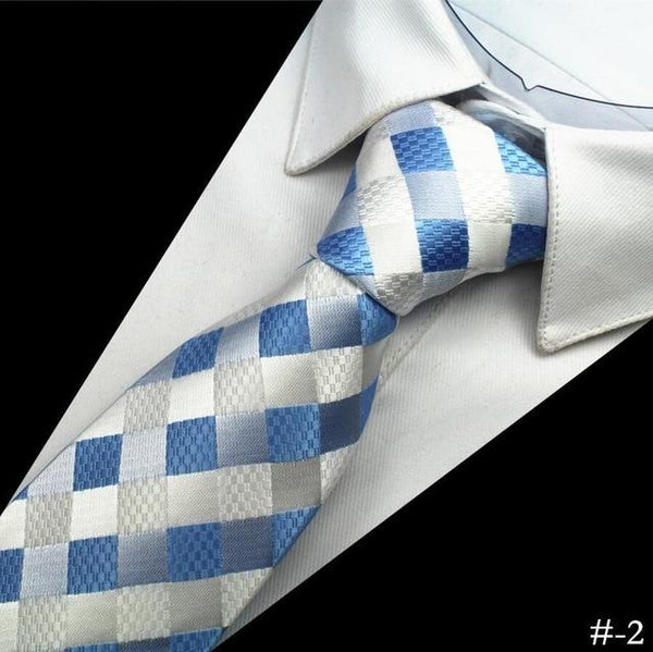 1200 Needles 100% Silk Men's Plaid Striped Neck Ties for Classic Wear - SolaceConnect.com