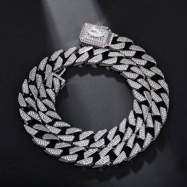 12mm Cuban Link Chain with Clasp Iced Out Cubic Zirconia Necklace for Men  -  GeraldBlack.com
