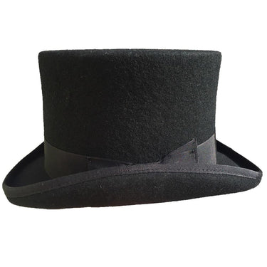 13.5cm Black Wool Felt Sherlock Steampunk Cylinder Hat with Low Short Top  -  GeraldBlack.com