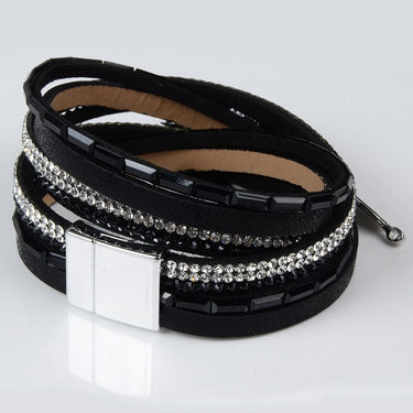 13 Styles Candy Wide Crystal Leather Velvet Bracelet with Magnetic Buckle  -  GeraldBlack.com