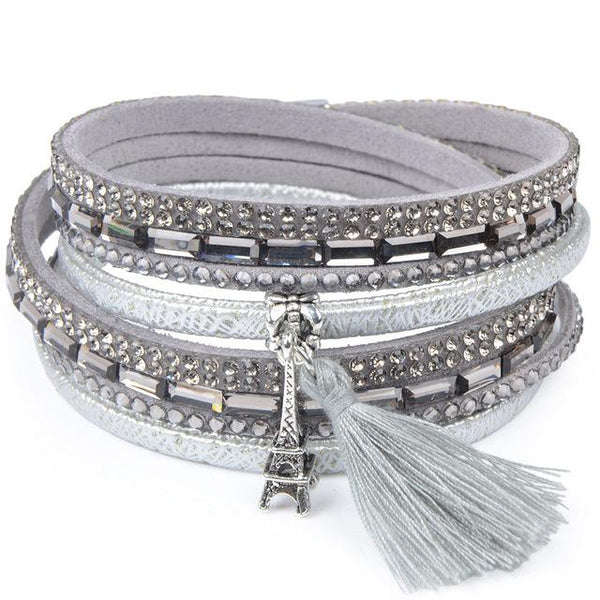 13 Styles Candy Wide Crystal Leather Velvet Bracelet with Magnetic Buckle - SolaceConnect.com