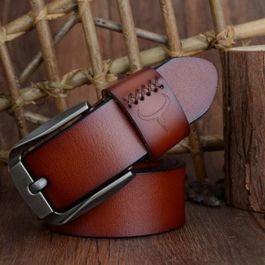 130cm Vintage Style Pin Buckle Cow Genuine Leather Belts for Men  -  GeraldBlack.com