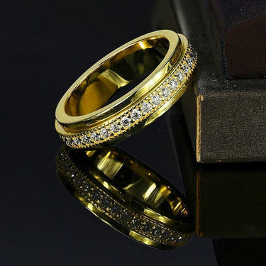 14k Or 18k D VVS White Moissanite Double Rotatable Ring for Women  -  GeraldBlack.com