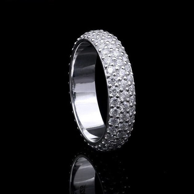 14k Or 18k Gold 1.7mm Moissanite Solid Full Stones Rings for Women  -  GeraldBlack.com