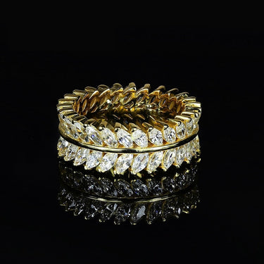 14k Or 18k Gold 2*4mm Marquise Shape Double Band Ring for Women  -  GeraldBlack.com