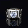 14k Or 18k Gold 2ct 8mm Round D VVS White Moissanite Ring for Men  -  GeraldBlack.com