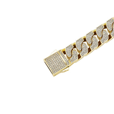 14mm Double-sided Cuban Chain Iced Out Cubic Zirconia Unisex Bracelet  -  GeraldBlack.com