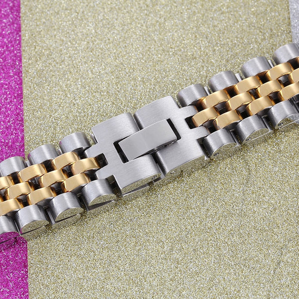 15MM Wide Chain Bracelet Men Watchband Style Adjustable Bracelets Never Fade Gold Plated Jewelry Jewellery  -  GeraldBlack.com