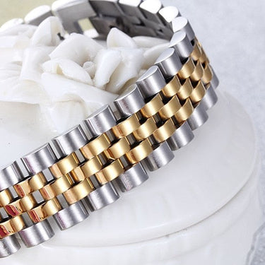 15MM Wide Chain Bracelet Men Watchband Style Adjustable Bracelets Never Fade Gold Plated Jewelry Jewellery  -  GeraldBlack.com