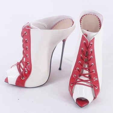 16cm Ultra Thin Metal Heels Multi Color Peep Toe Nightclub Fashion Ankle Boots  -  GeraldBlack.com