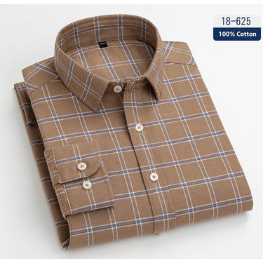 18-625 Men's Plaid Striped Standard-Fit Long-Sleeve Flannel Comfortable Soft Brushed 100% Cotton  -  GeraldBlack.com