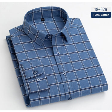 18-626 Men's Plaid Striped Standard-Fit Long-Sleeve Flannel Comfortable Soft Brushed 100% Cotton  -  GeraldBlack.com