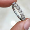 18k White 3mm Or 3.5mm Moissanite Half Eternity Band Ring for Women  -  GeraldBlack.com
