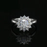1ct 6.5mm White Moissanite 925 Sterling Silver Sun Flower Ring for Women  -  GeraldBlack.com