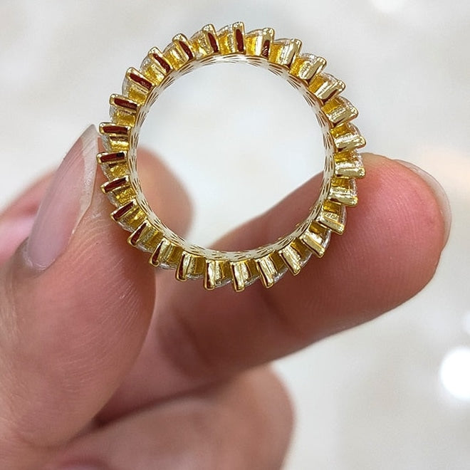 2*4mm Marquise Shape Full Of Stone Eternity Double Band Ring for Women  -  GeraldBlack.com