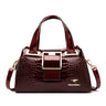 2 layer Large Capacity Tote Bag Luxury Handbags Women Designer Crocodile Pattern Boston Shoulder Bag  -  GeraldBlack.com