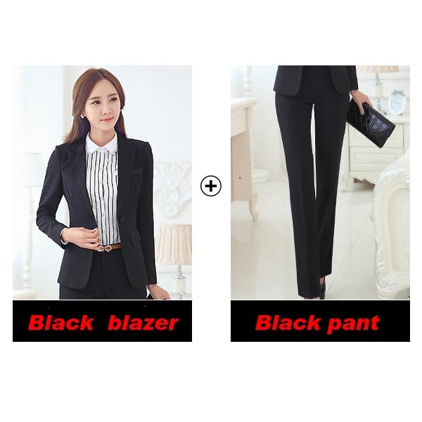 2 Piece Women's Single Button Gray and Black Formal Business Suit - SolaceConnect.com