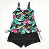 2 Pieces Floral Printed Tankini and Solid Color Shorts Swimwear for Women  -  GeraldBlack.com