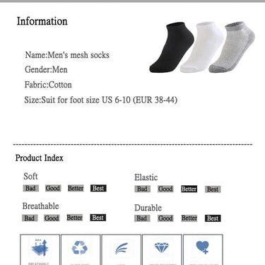 20Pcs=10Pair Solid Mesh Men's Invisible Breathable Thin Boat Ankle Socks Plain Socks GeraldBlack.com   