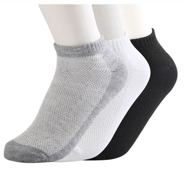 20Pcs=10Pair Solid Mesh Men's Invisible Breathable Thin Boat Ankle Socks  -  GeraldBlack.com