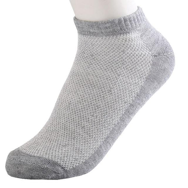 20Pcs=10Pair Solid Mesh Men's Invisible Breathable Thin Boat Ankle Socks - SolaceConnect.com