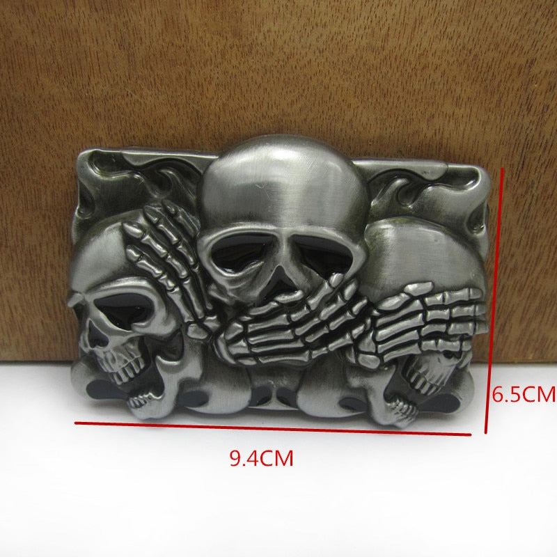 3.8CM Skeleton Heavy Metal Rock Knight Buckle Belt DIY Handmade Waistband Components DIY Accessories  -  GeraldBlack.com