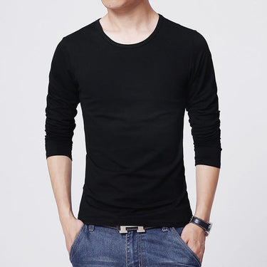 3 Basic Pure Colors Long Sleeve Slim Fit T-Shirt Tee for Young Men 3XL - SolaceConnect.com