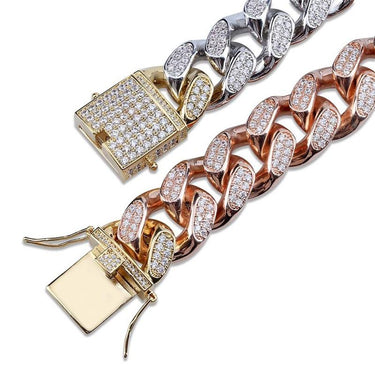 3 Color Iced Out Chain Bracelet for Men Micro Pave Zircon Miami Jewelry - SolaceConnect.com