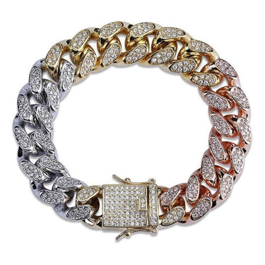 3 Color Iced Out Chain Bracelet for Men Micro Pave Zircon Miami Jewelry  -  GeraldBlack.com