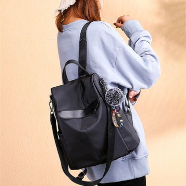 3 In 1 Casual Women Backpacks Purses Anti-theft Oxford Rucksacks with Hairball Large Capacity School  -  GeraldBlack.com