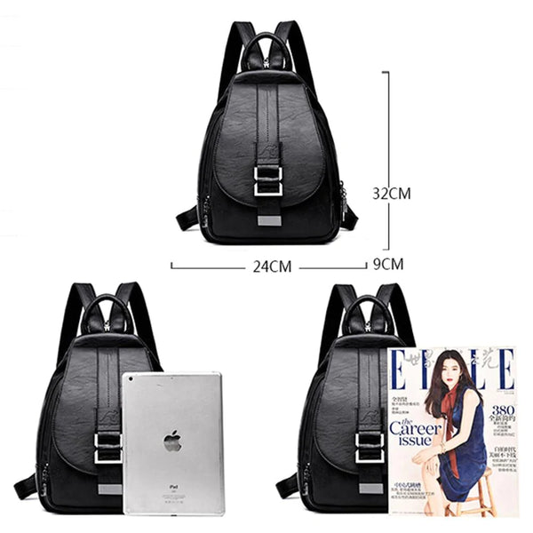 3-in-1 Women's Leather Casual Backpacks for Travel and School - SolaceConnect.com