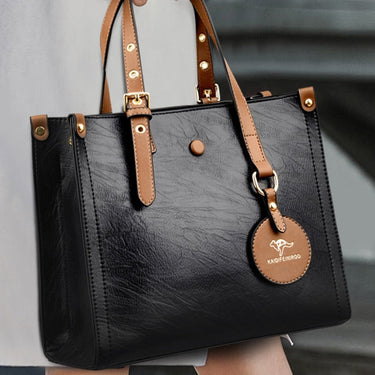 3 Layers Casual Tote Vintage Ladies Tote Hand Bag Leather Luxury Handbags Women Designer Sac A Main  -  GeraldBlack.com