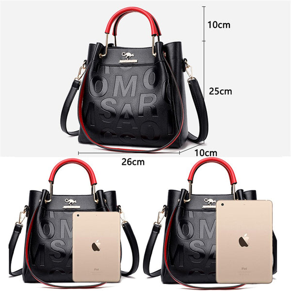 3 Layers Luxury Handbags Women Letters PU Leather Hand Shopping Bags Shoulder Crossbody Bag Sac A Main  -  GeraldBlack.com