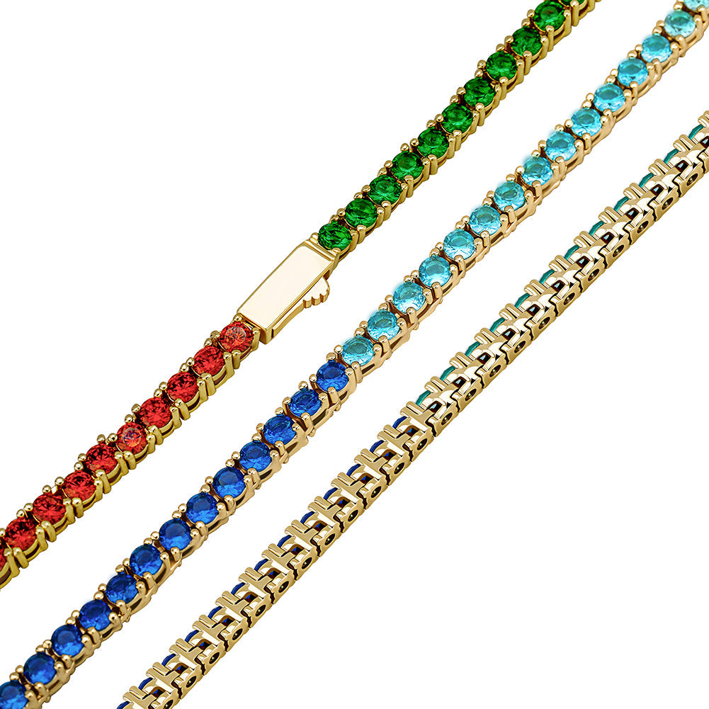 3mm Iced Out Cubic Zirconia One Row Tennis Chain Choker Necklace for Men  -  GeraldBlack.com