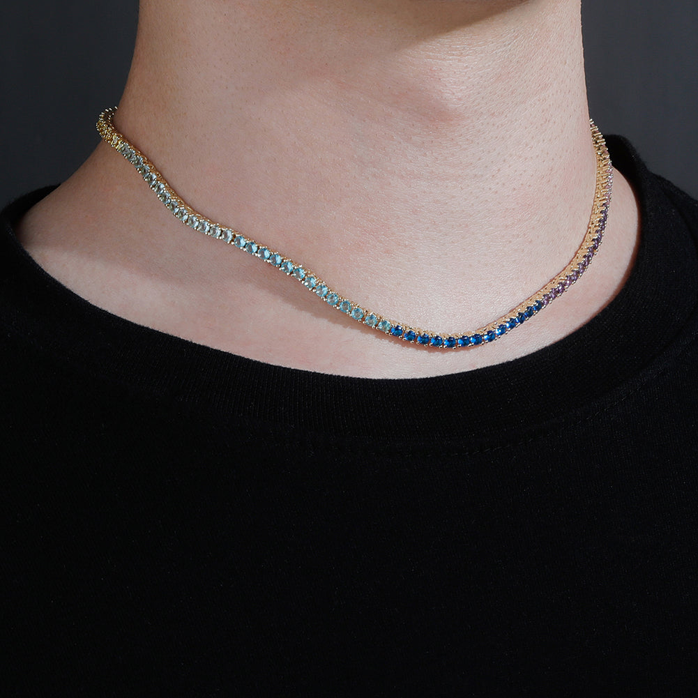 3mm Iced Out Cubic Zirconia One Row Tennis Chain Choker Necklace for Men  -  GeraldBlack.com