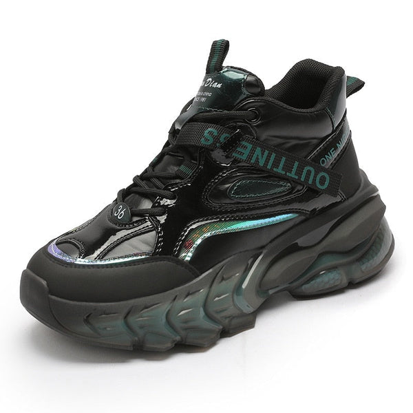 4.5cm Women Casual Walking Chunky Sneakers Platform Wedge Heel Vulcanized Shoes  Zapato Tenis De Seguridad Mujer  -  GeraldBlack.com