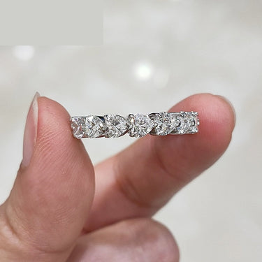 4mm Heart Shape D VVS White Moissanite Full of Stone Rings for Women  -  GeraldBlack.com