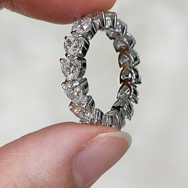 4mm Heart Shape D VVS White Moissanite Full of Stone Rings for Women  -  GeraldBlack.com