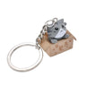 4Pcs 4 Colors Cute Cat Box Keychain Car Key Holder Bag Hanging - SolaceConnect.com