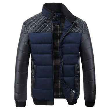 4XL Men's Coat Jackets with Synthetic Leather Patchwork Design for Winter  -  GeraldBlack.com