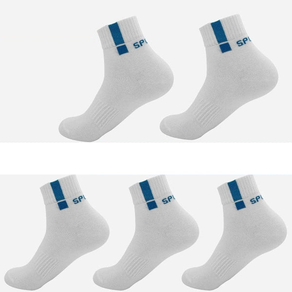 5 Pairs Casual Cotton Business Durable Stitching Solid Socks for Men  -  GeraldBlack.com