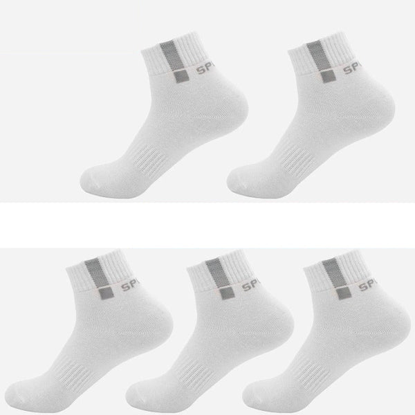 5 Pairs Casual Cotton Business Durable Stitching Solid Socks for Men  -  GeraldBlack.com