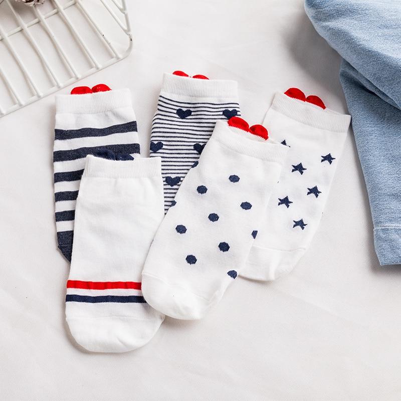 5 Pairs Cute Cat Animal Ear Short Casual Cotton Ankle Socks for Women  -  GeraldBlack.com