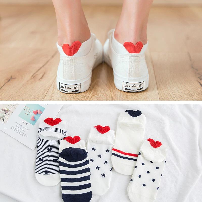 5 Pairs Cute Cat Animal Ear Short Casual Cotton Ankle Socks for Women  -  GeraldBlack.com