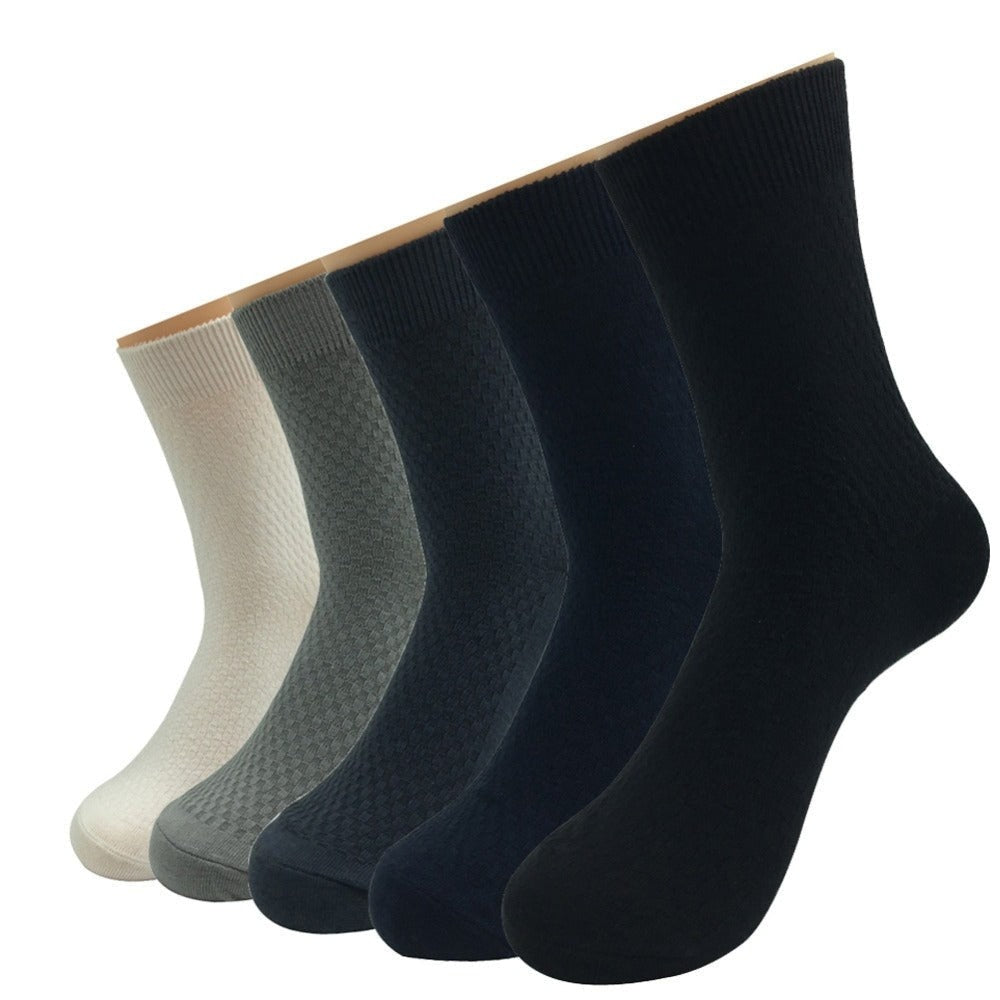 5 Pairs Lot Bamboo Fiber Healthy Casual Breathable Wedding Socks for Men  -  GeraldBlack.com