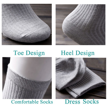 5 Pairs Lot Breathable Combed Cotton Business Crew Socks for Men  -  GeraldBlack.com